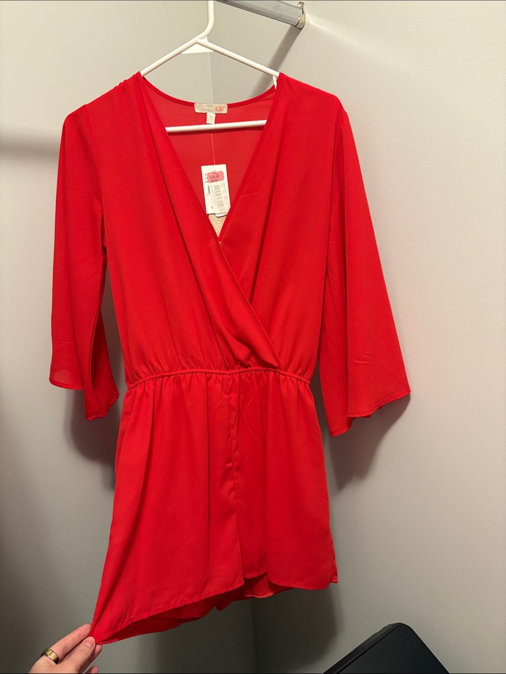 GB girls Red Wrap-Front Romper